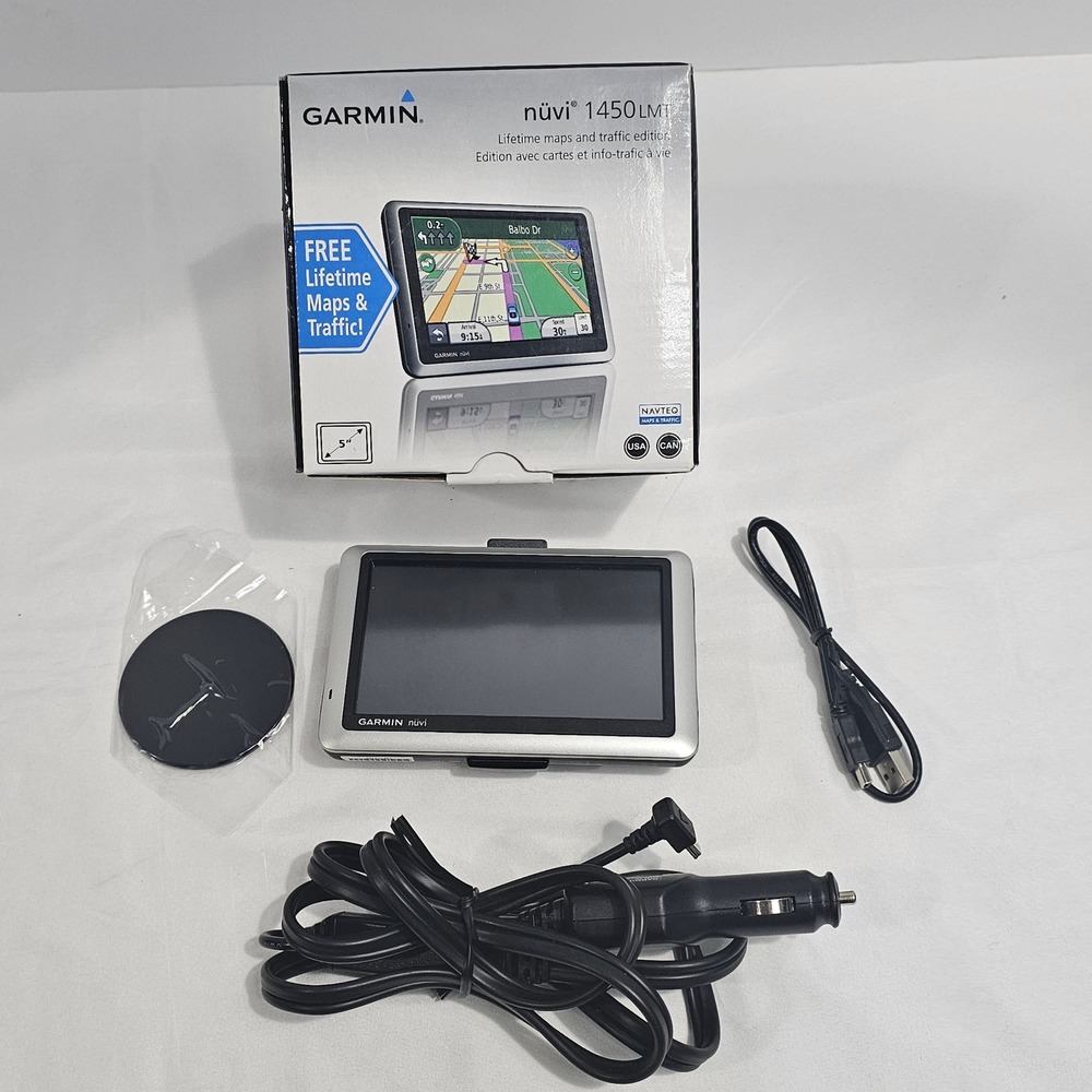 Garmin nuvi 1450LMT Portable GPS Navigator 5 Inch Lifetime Maps Traffic Boxed